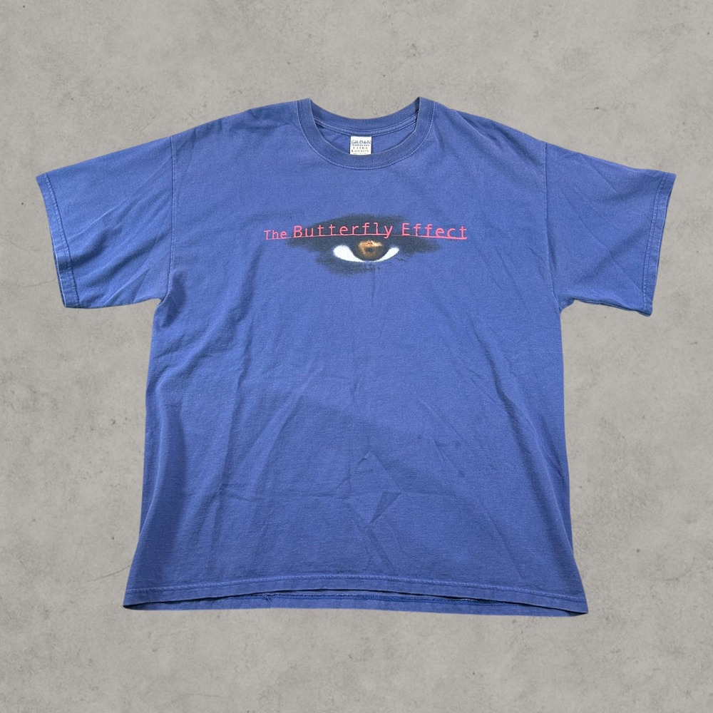 Vintage The Butterfly Effect T-Shirt Mens XL Blue Movie Promo Graphic 2003 Rare